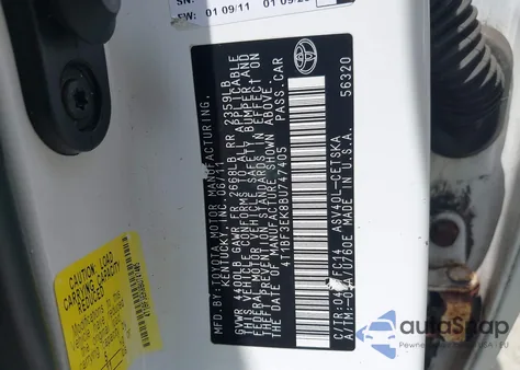 2011 Toyota Camry Se from USA, damaged, VIN 4T1BF3EK8BU747405